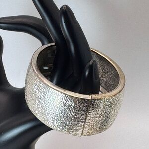 Intricate Silver Bracelet with Textured Design